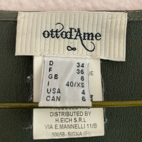 OTTOD’AME flowy green blouse with tie bottom hem. Great condition. - Picture 3 of 4